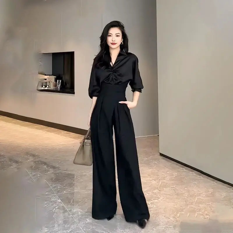 Magic High Waist Loose Straight Drooping Mopping Casual Trousers - MERGE.DAY.1.FREESTYLE