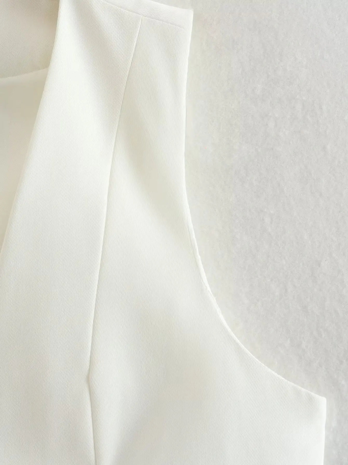 Vintage V Neck Sleeveless Female Outerwear White Chic Vests - MERGE.DAY.1.FREESTYLE