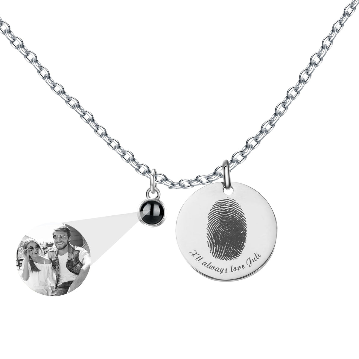Fingerprint necklace with customizable photos Projection Necklace Pendant Jewelry - MERGE.DAY.1.FREESTYLE