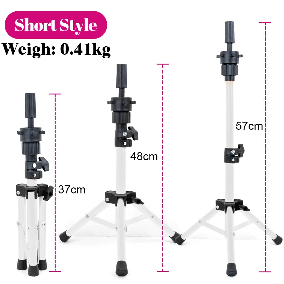 21-24inch Canvas Block Head Mannequin Wig Head Wig Stand Tripod with Head, Mannequin Head Wig Display Styling Head With Stand - MERGE.DAY.1.FREESTYLE