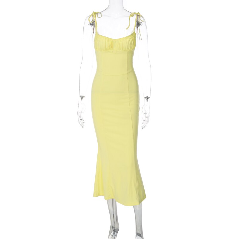 Folds Sleeveless Slips Bandage Solid Maxi Prom Dress Sexy Bodycon Summer - MERGE.DAY.1.FREESTYLE
