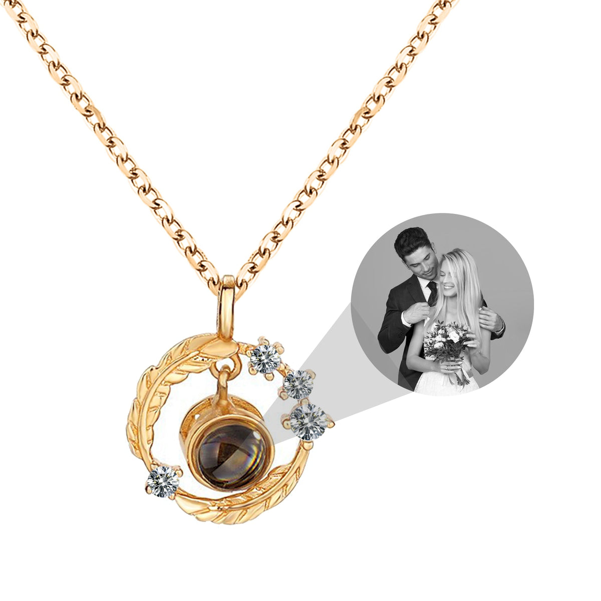 Personalized Photo Feather Projection Necklace New Jewelry - MERGE.DAY.1.FREESTYLE