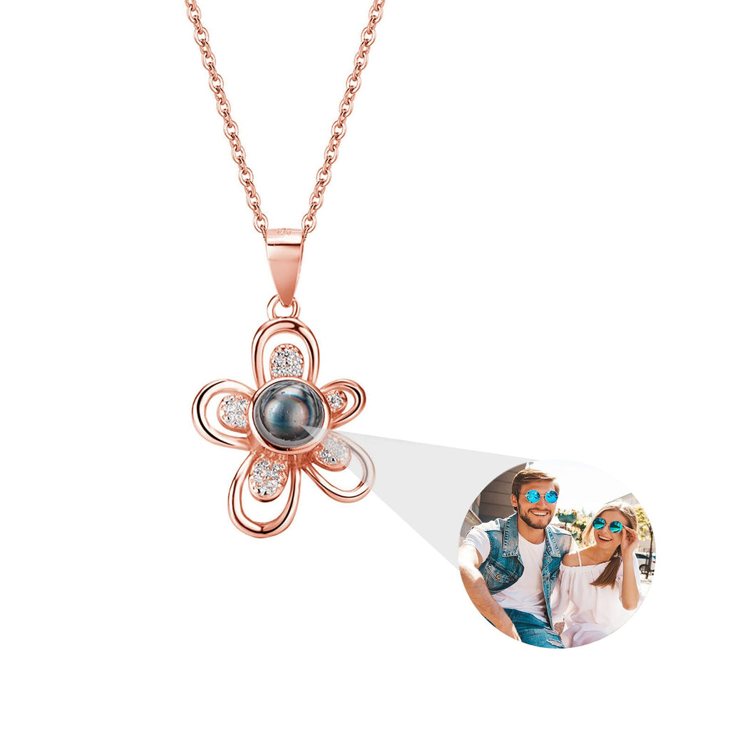 Flowers that can be customized for photos Projection Necklace Pendant Jewelry - MERGE.DAY.1.FREESTYLE