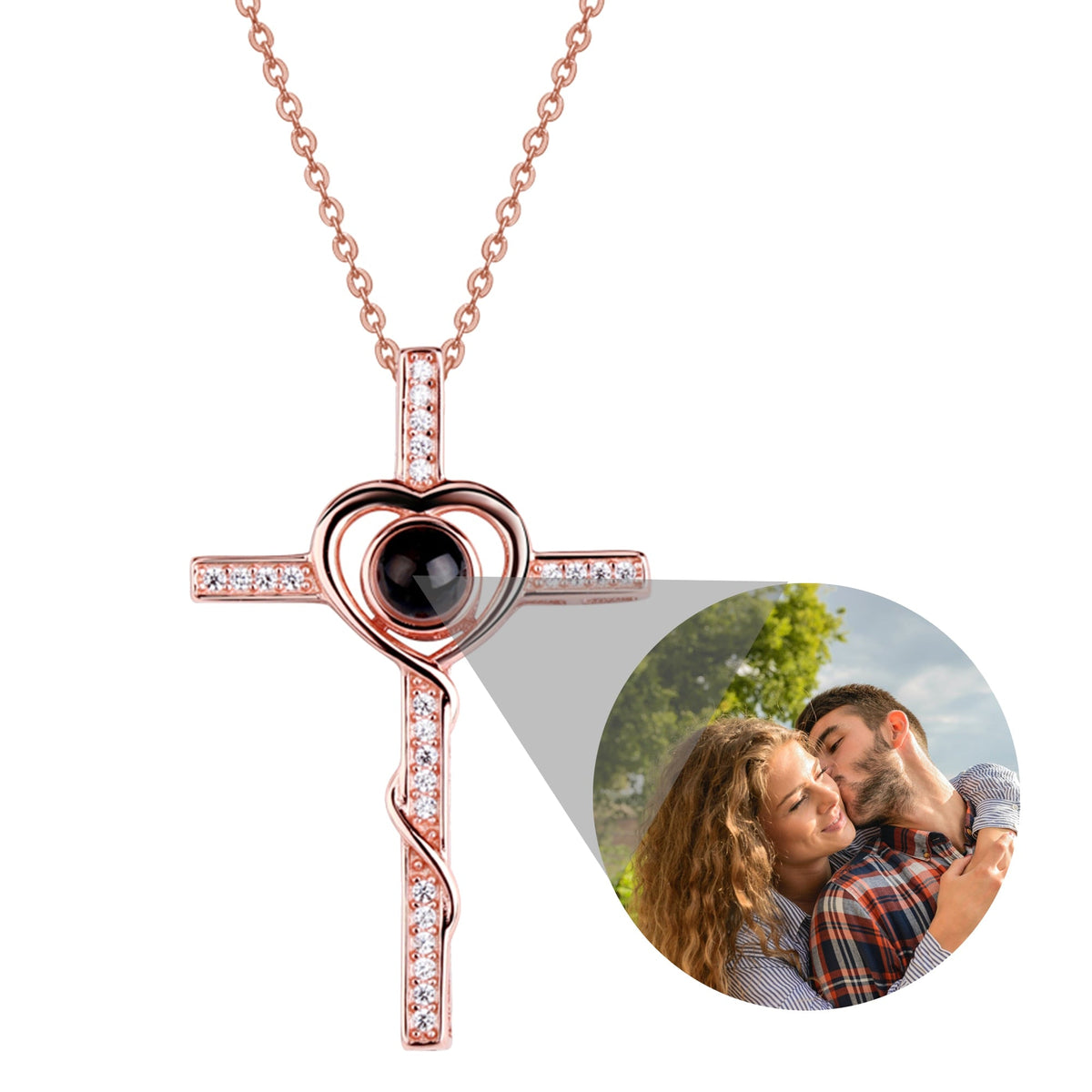 Personalized Name Custom Photo Cross Projection Necklace 925 Silver Necklace - MERGE.DAY.1.FREESTYLE