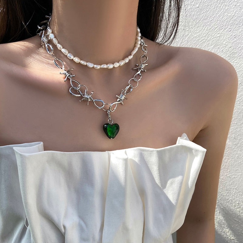 Metal Love Heart Cupid Pendants Female Clavicle Chain Light Luxury Niche Design Necklace - MERGE.DAY.1.FREESTYLE