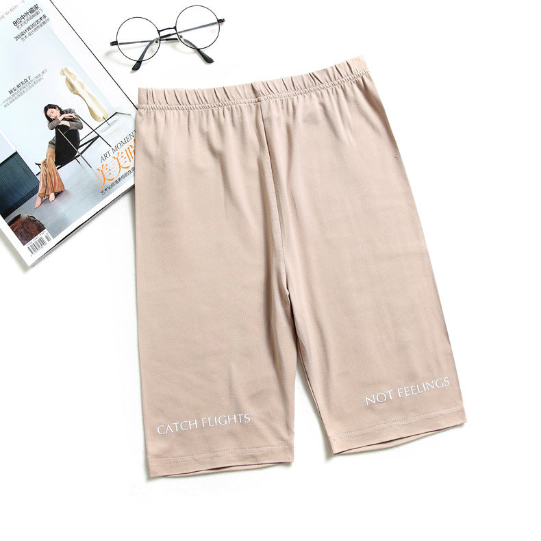 Shorts Thin Fitness Casual High Waist Biker Short Summer Slim Knee-Length Bottoms Streetwear - MERGE.DAY.1.FREESTYLE