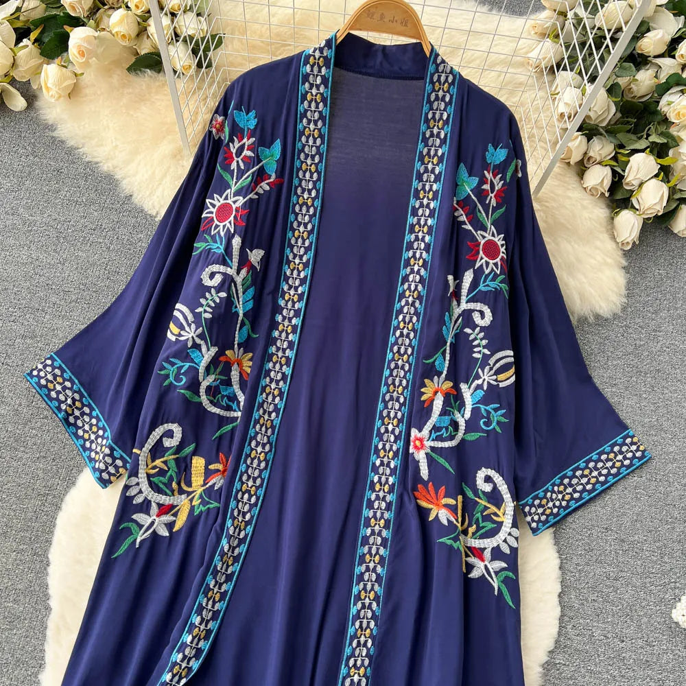 Retro Embroidery Sun Protection Shirt Chiffon Long Streetwear - MERGE.DAY.1.FREESTYLE