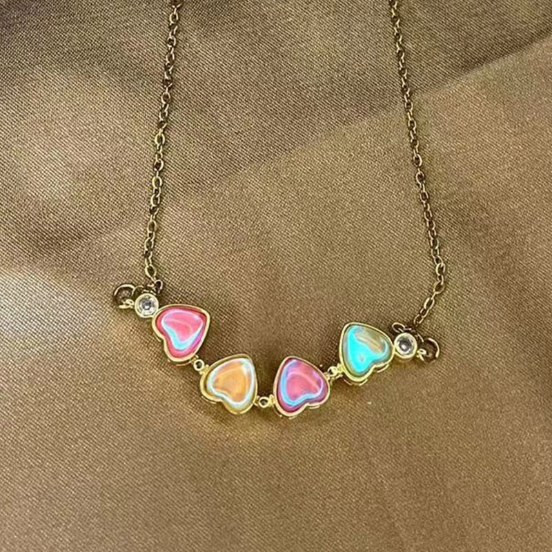 Lucky Four Leaf Clover Necklace 4-in-1 Wearing 2 Sides Heart Love Pendant - MERGE.DAY.1.FREESTYLE