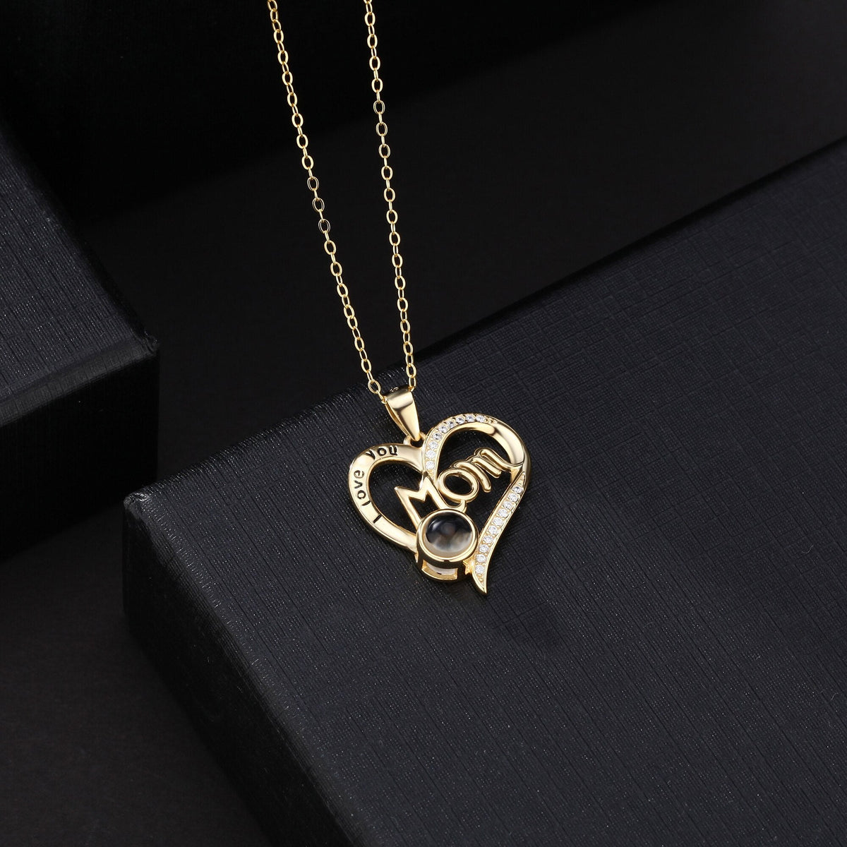 Love projection necklace with customizable photos Pendant Memorial Gift Anniversary gift - MERGE.DAY.1.FREESTYLE