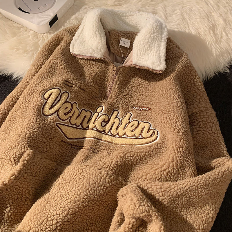 Vintage Punk Sweatshirts Casual V-neck Long Sleeve Letter Embroidery Hoodie - MERGE.DAY.1.FREESTYLE