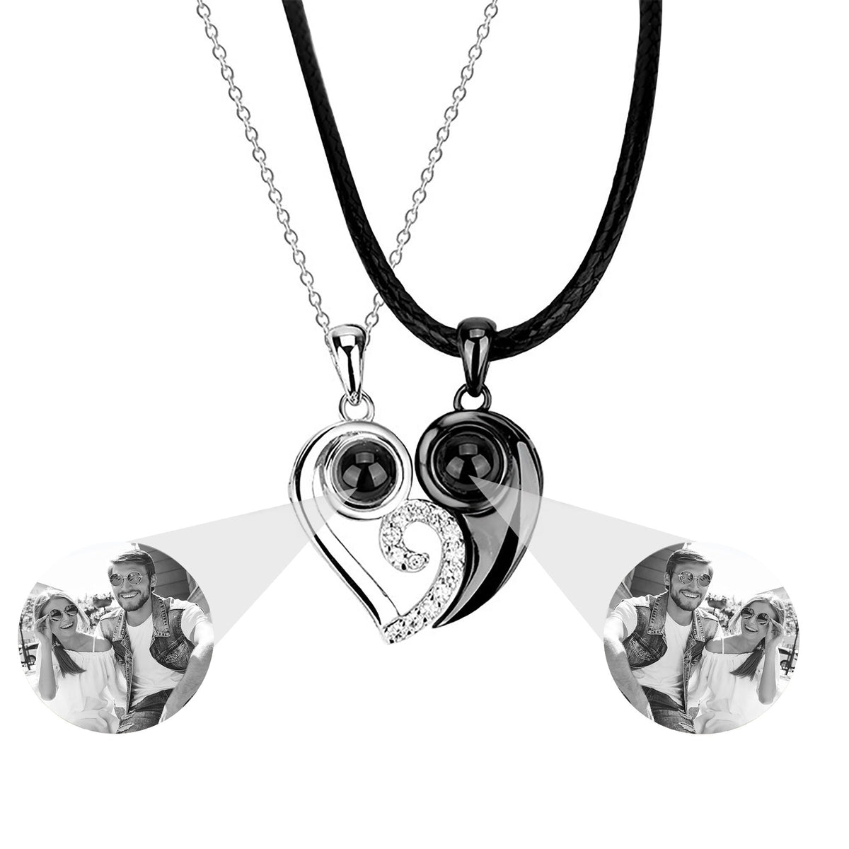 Customizable photoSet of Fashion Magnetic Heart Couple Necklace For Women Men - MERGE.DAY.1.FREESTYLE