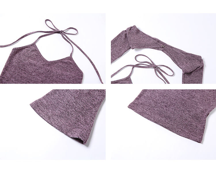 Halter Strapless T-shirt Women Sweet Sexy Off The Shoulder T-shirts Slim Two Piece Tops Woman - MERGE.DAY.1.FREESTYLE