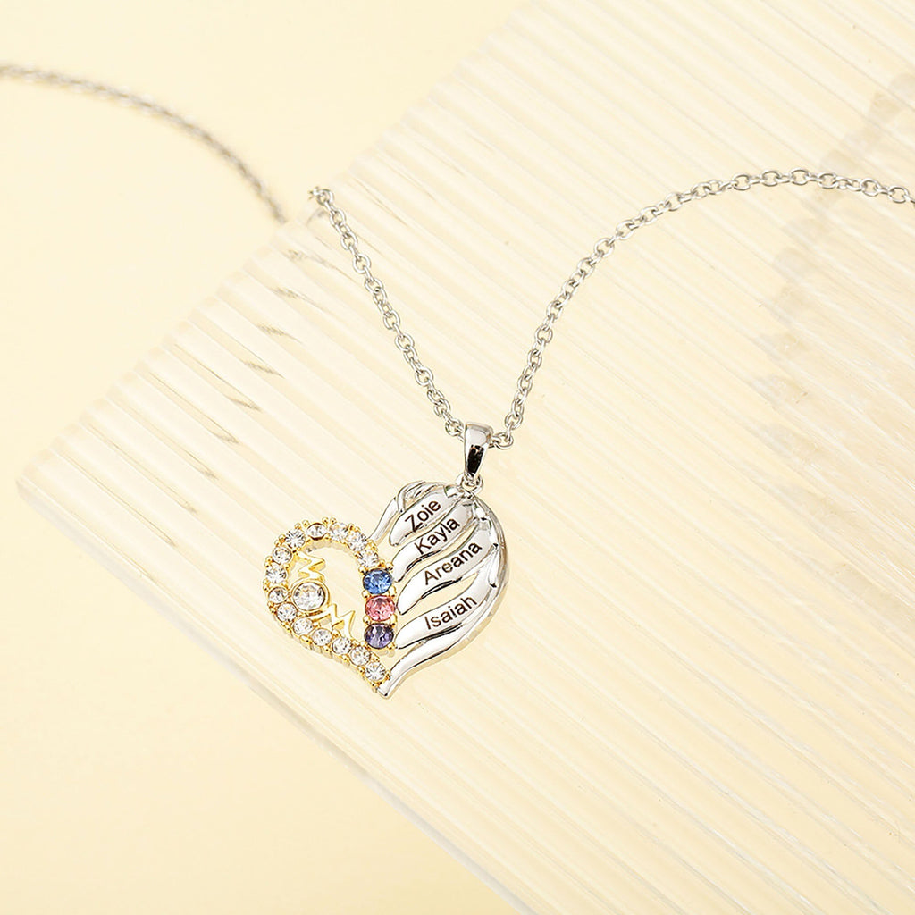 Customized Name Heart Shaped Semi Diamond Necklace Necklace Temperament Clavicle Chain - MERGE.DAY.1.FREESTYLE