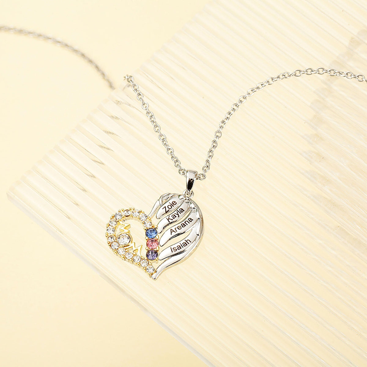 Customized Name Heart Shaped Semi Diamond Necklace Necklace Temperament Clavicle Chain - MERGE.DAY.1.FREESTYLE