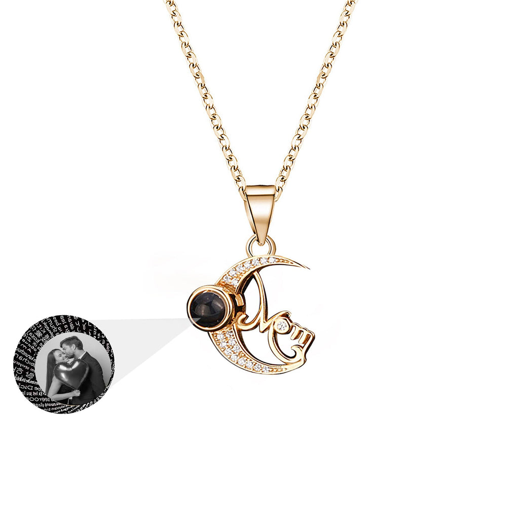 Customizable photo of the moon Projection Necklace Pendant Jewelry - MERGE.DAY.1.FREESTYLE