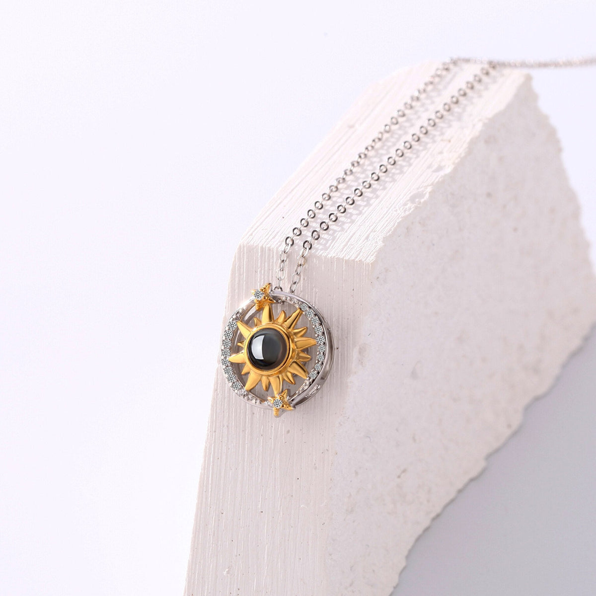 Customizable photo sunflower Projection Necklace Pendant Jewelry - MERGE.DAY.1.FREESTYLE