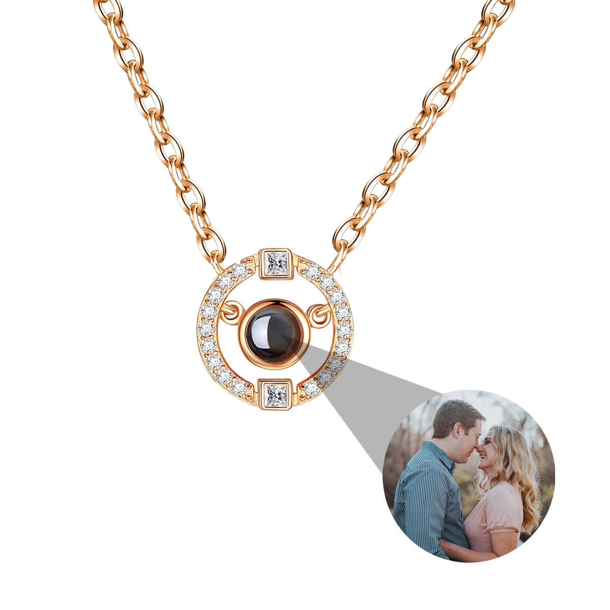 Customizable photo circle Projection Necklace Creative Pendant is a Commemorative Gift - MERGE.DAY.1.FREESTYLE