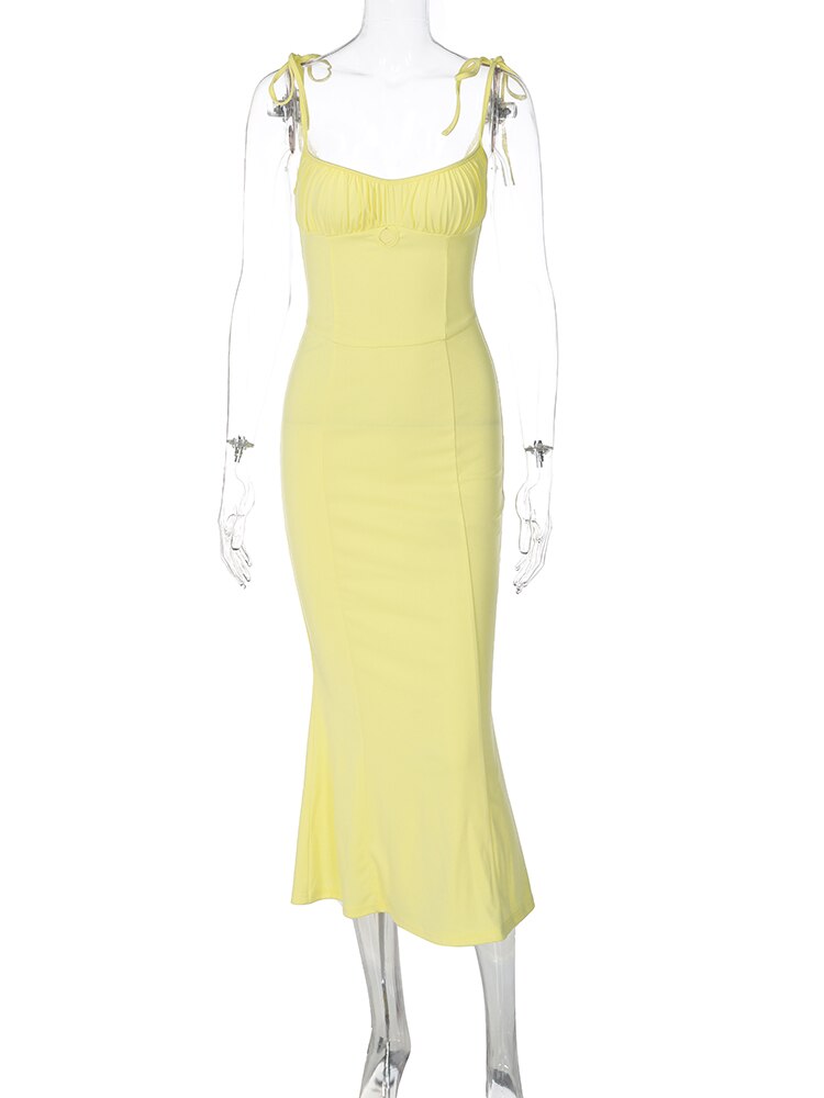Folds Sleeveless Slips Bandage Solid Maxi Prom Dress Sexy Bodycon Summer - MERGE.DAY.1.FREESTYLE