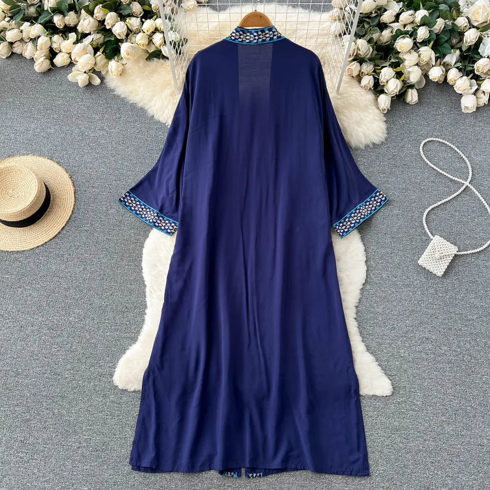 Retro Embroidery Sun Protection Shirt Chiffon Long Streetwear - MERGE.DAY.1.FREESTYLE