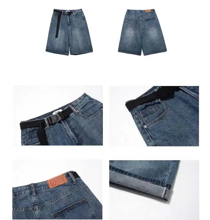 High Street Retro Blue Jeans Shorts Women Y2k Clothing Oversize - MERGE.DAY.1.FREESTYLE