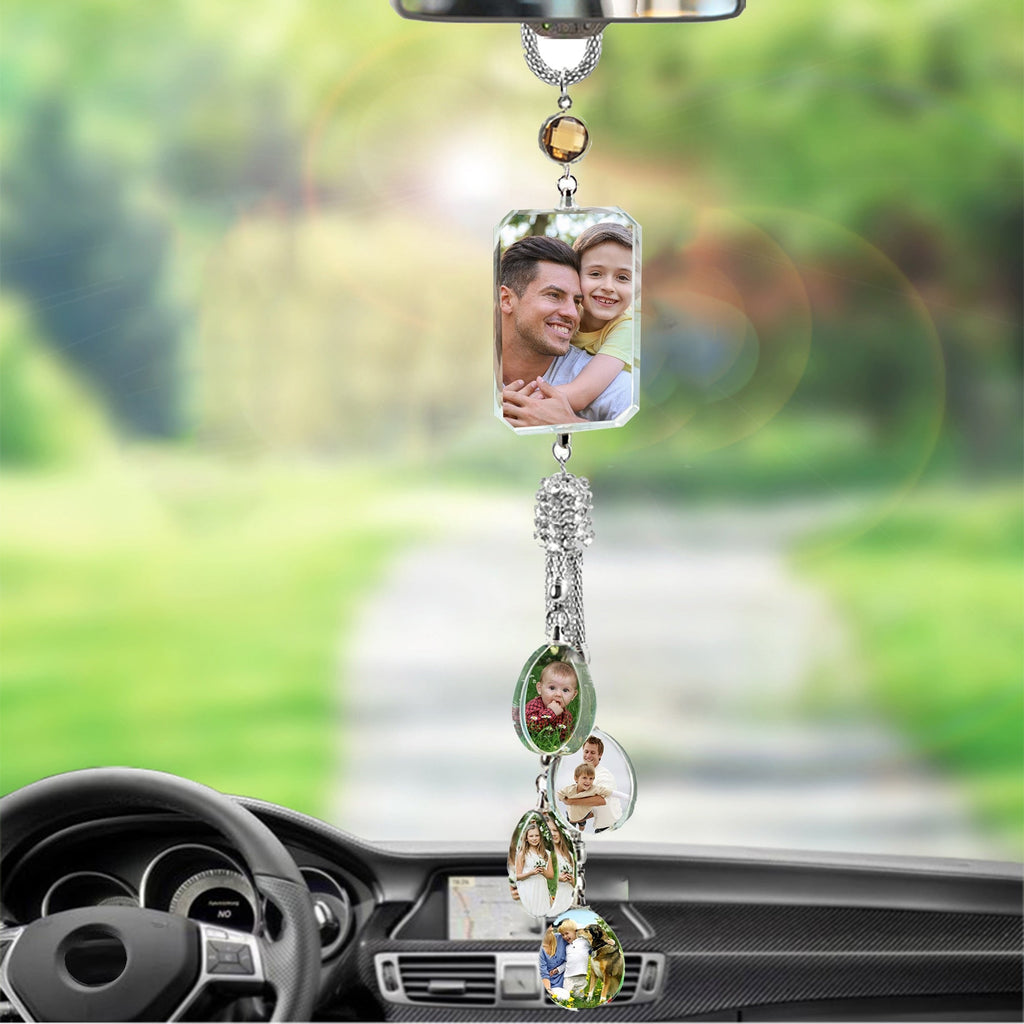 Customizable photos Car Rearview Mirror Hanging Ornament Artificial Crystal Styling - MERGE.DAY.1.FREESTYLE