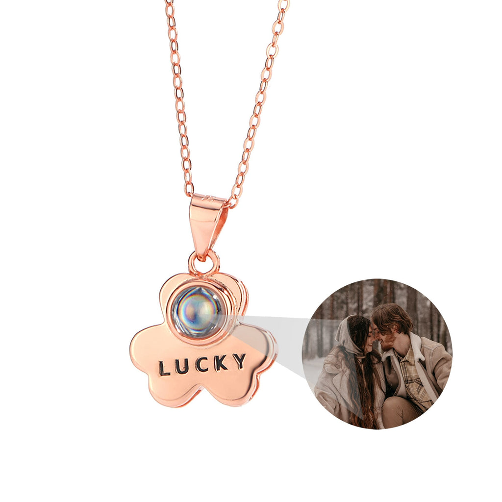 Customizable Photo Bear Projection Necklace Silver Shiny Necklace - MERGE.DAY.1.FREESTYLE