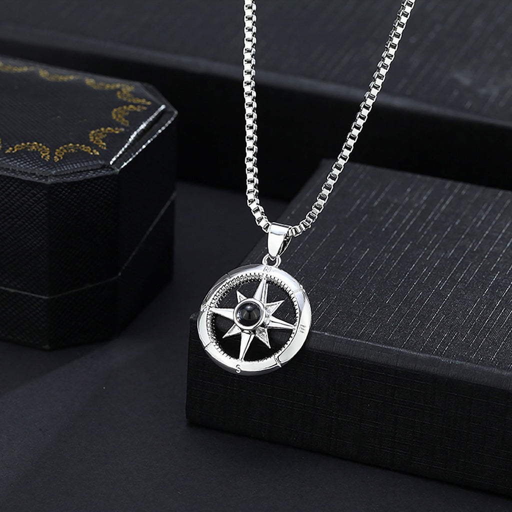 Photo customizable compassProjection Necklace Pendant Jewelry For Lover Girlfriend - MERGE.DAY.1.FREESTYLE