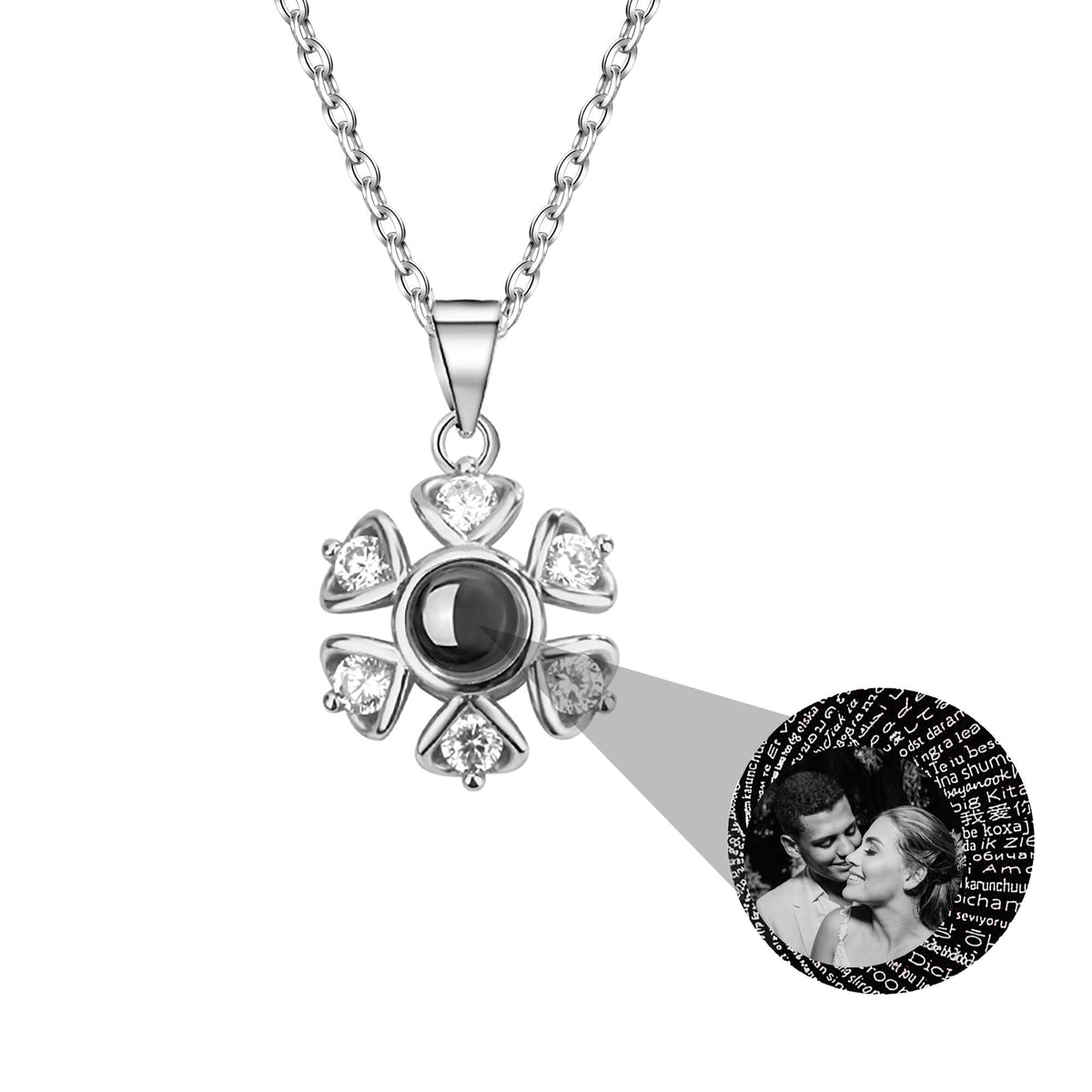 Snow projection necklace with customizable photos Projection Necklace - MERGE.DAY.1.FREESTYLE