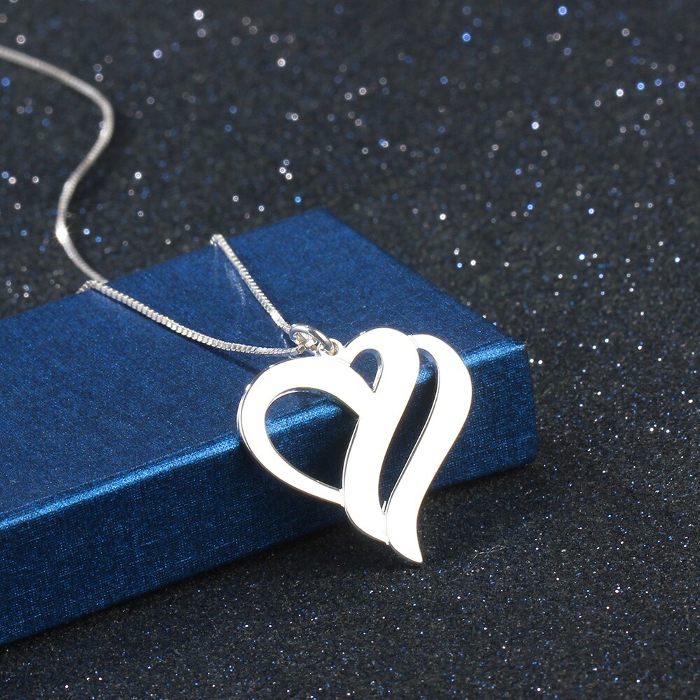 Heart Shaped Personalized Engraving 2 Names Name Necklace - MERGE.DAY.1.FREESTYLE