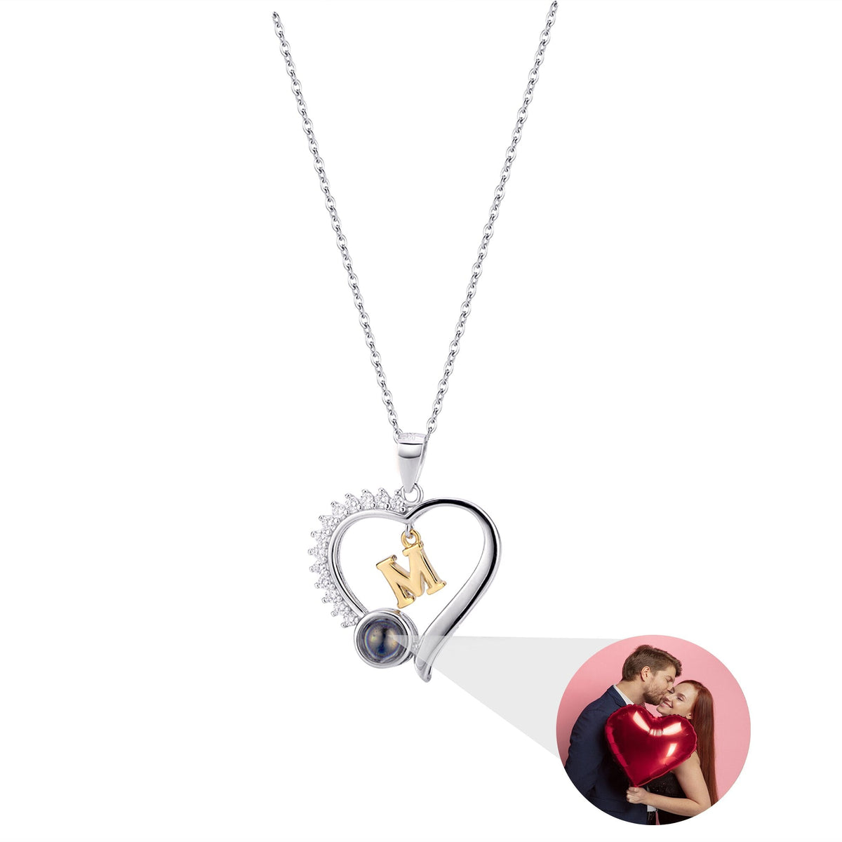 letter necklace Simple Heart Shaped Photo Custom Projection Necklace - MERGE.DAY.1.FREESTYLE