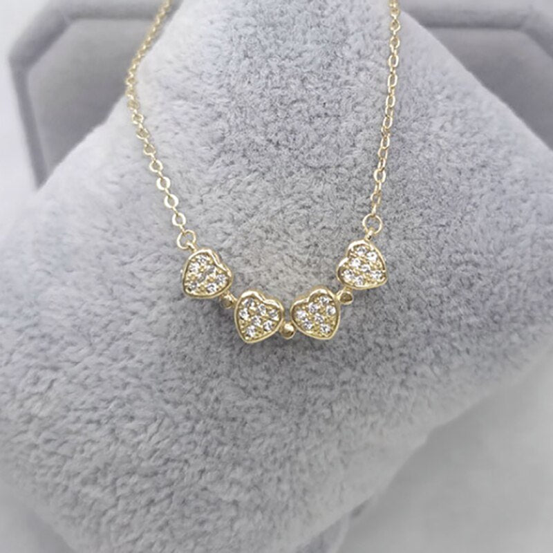 Love Heart Shaped Double Side Moonstone Magnetic Four Leaf Clover Good Pendant Necklace - MERGE.DAY.1.FREESTYLE