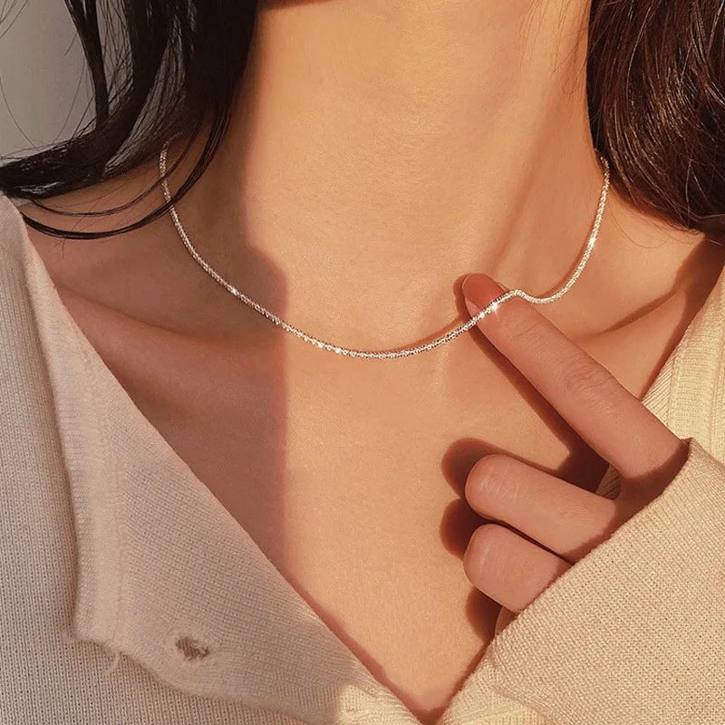Simple Creative V-shaped Necklace For Women Flat Snake Chain Choker - MERGE.DAY.1.FREESTYLE