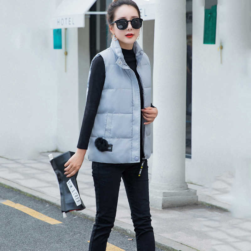 Women Vest Mandarin Collar Sleeveless Short Coat Women Plus Size 2021 Autumn Winter - MERGE.DAY.1.FREESTYLE