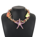 Starfish Shell Charm Choker Necklace - MERGE.DAY.1.FREESTYLE
