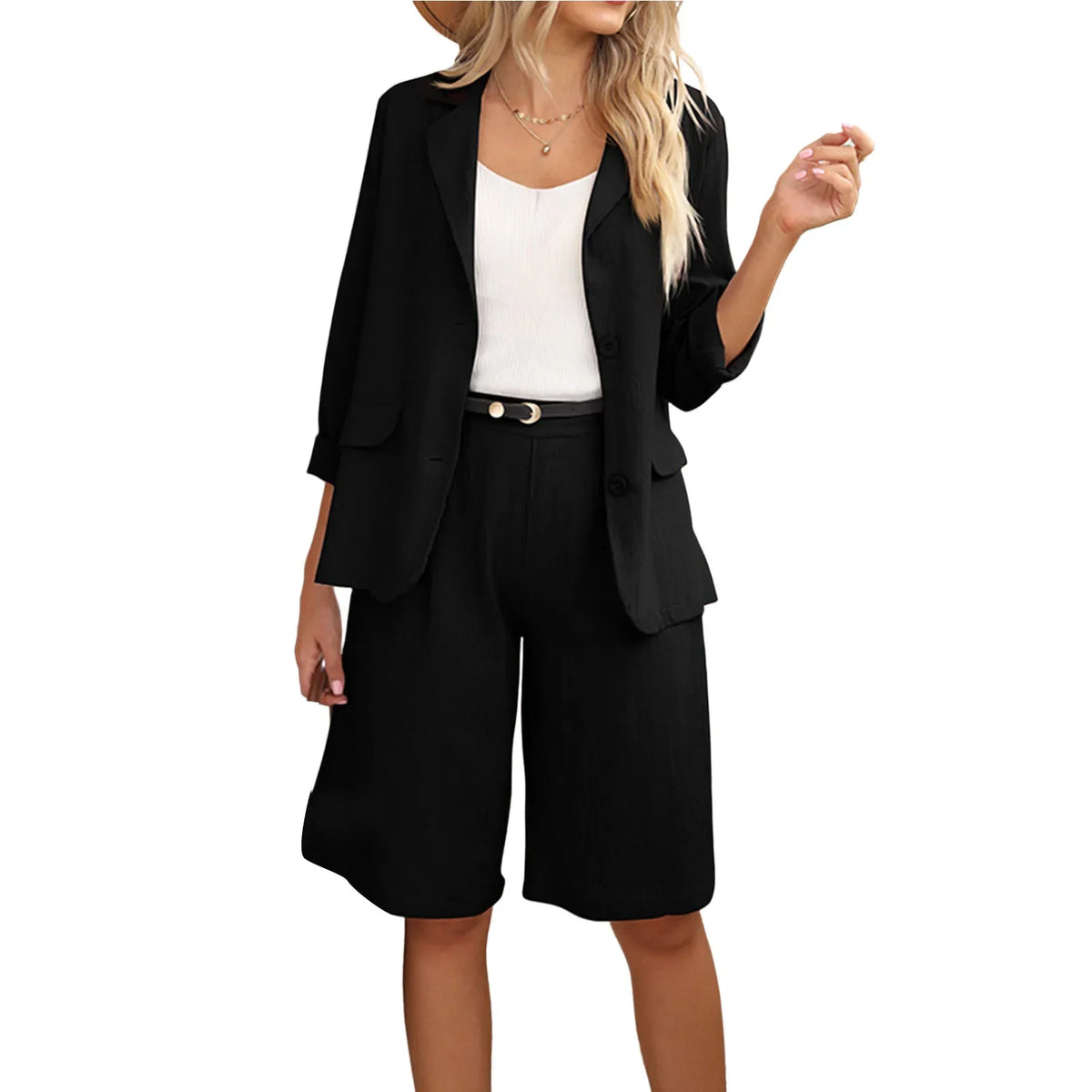 Summer Fashion Solid Color Two Piece Set - MERGE.DAY.1.FREESTYLE