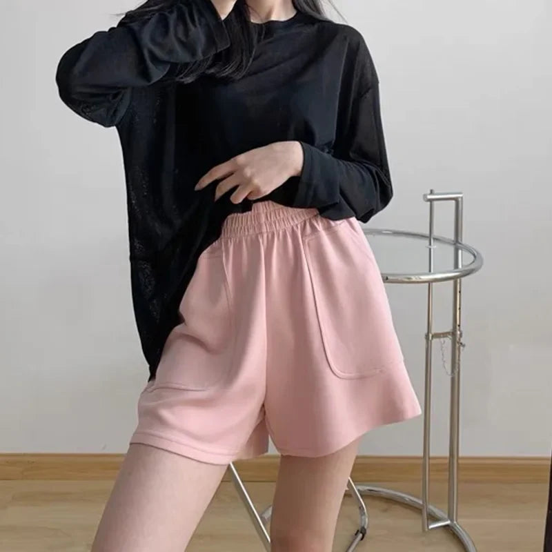 High Waist Pants With Pocket Yoga Shorts Women Sports Short Bottoms - MERGE.DAY.1.FREESTYLE