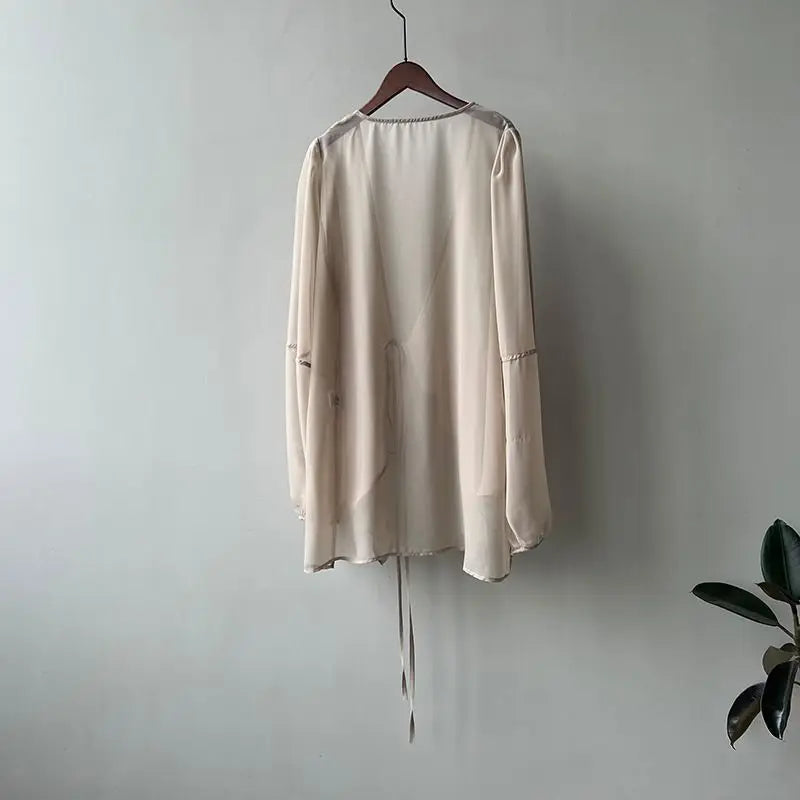 Women High Street Casual Lacing Button Cardigan Elegant All-match Top - MERGE.DAY.1.FREESTYLE