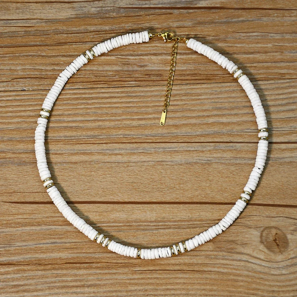 Shell Handmade Beaded Choker Surfer Necklaces - MERGE.DAY.1.FREESTYLE