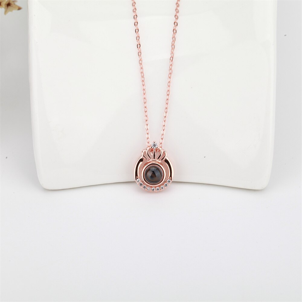 Crown Necklace Projection Pendant Custom Name Photo Memorial Gift - MERGE.DAY.1.FREESTYLE