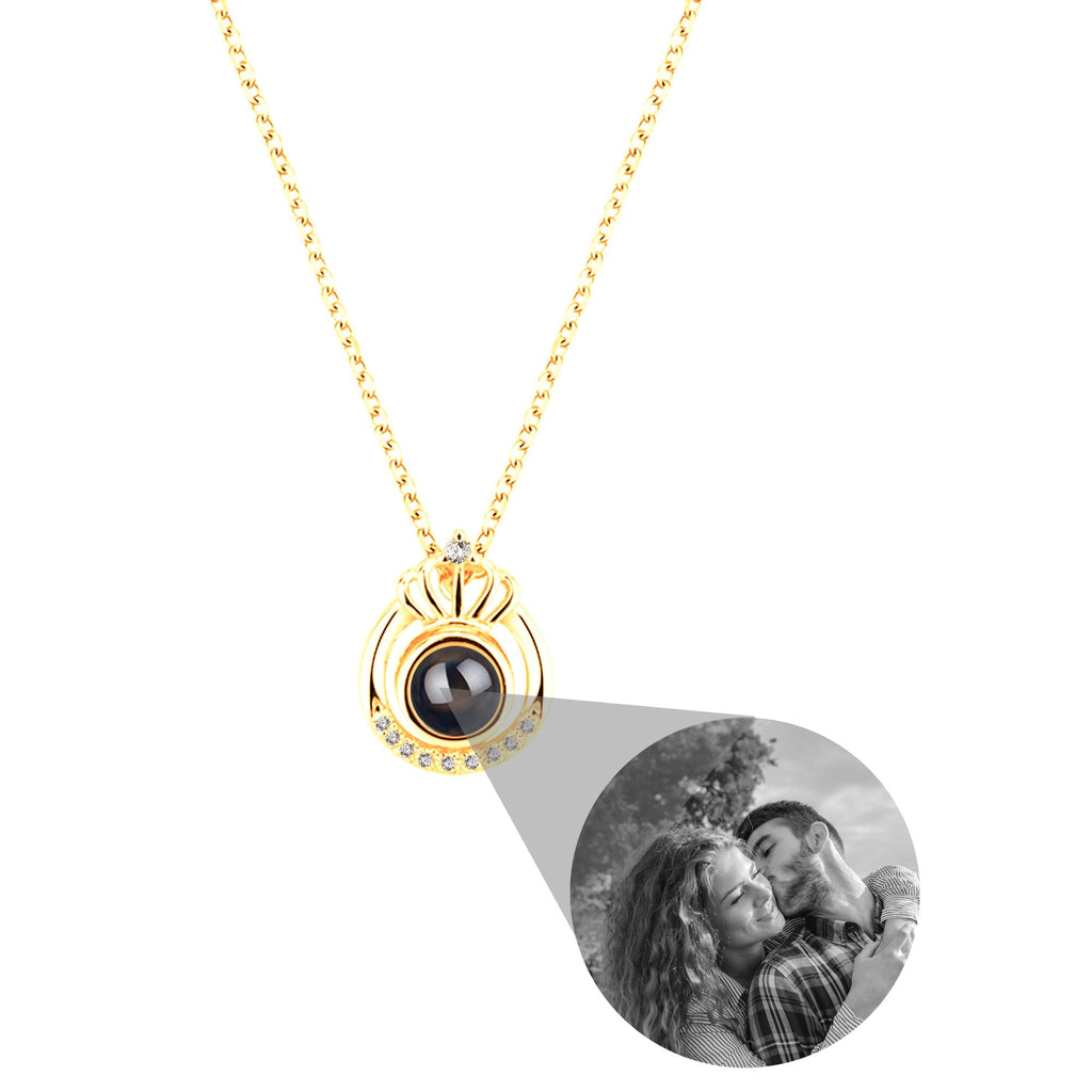 Crown Necklace Projection Pendant Custom Name Photo Memorial Gift - MERGE.DAY.1.FREESTYLE
