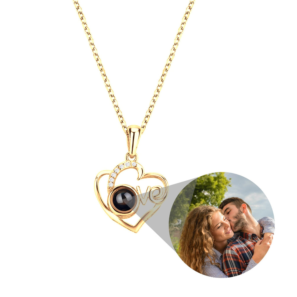Customized Photo Projection Necklace Heart Pendant Necklace Love Memorial Jewelry - MERGE.DAY.1.FREESTYLE