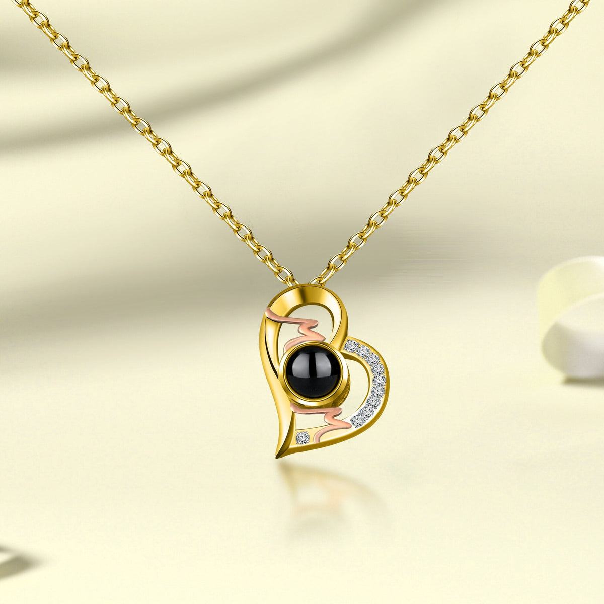 Heart Projection Necklace Personalized Photo MOM Pendant - MERGE.DAY.1.FREESTYLE