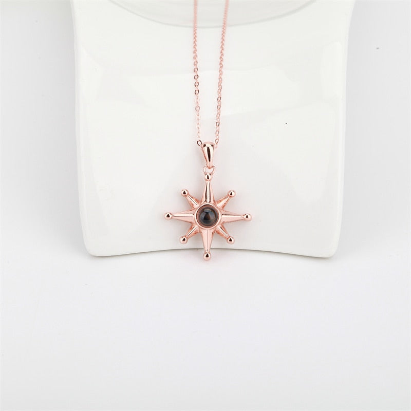 Custom Photo Necklace Flower Pendant Personalized Projection Jewelry - MERGE.DAY.1.FREESTYLE