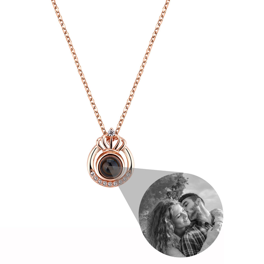 Crown Necklace Projection Pendant Custom Name Photo Memorial Gift - MERGE.DAY.1.FREESTYLE