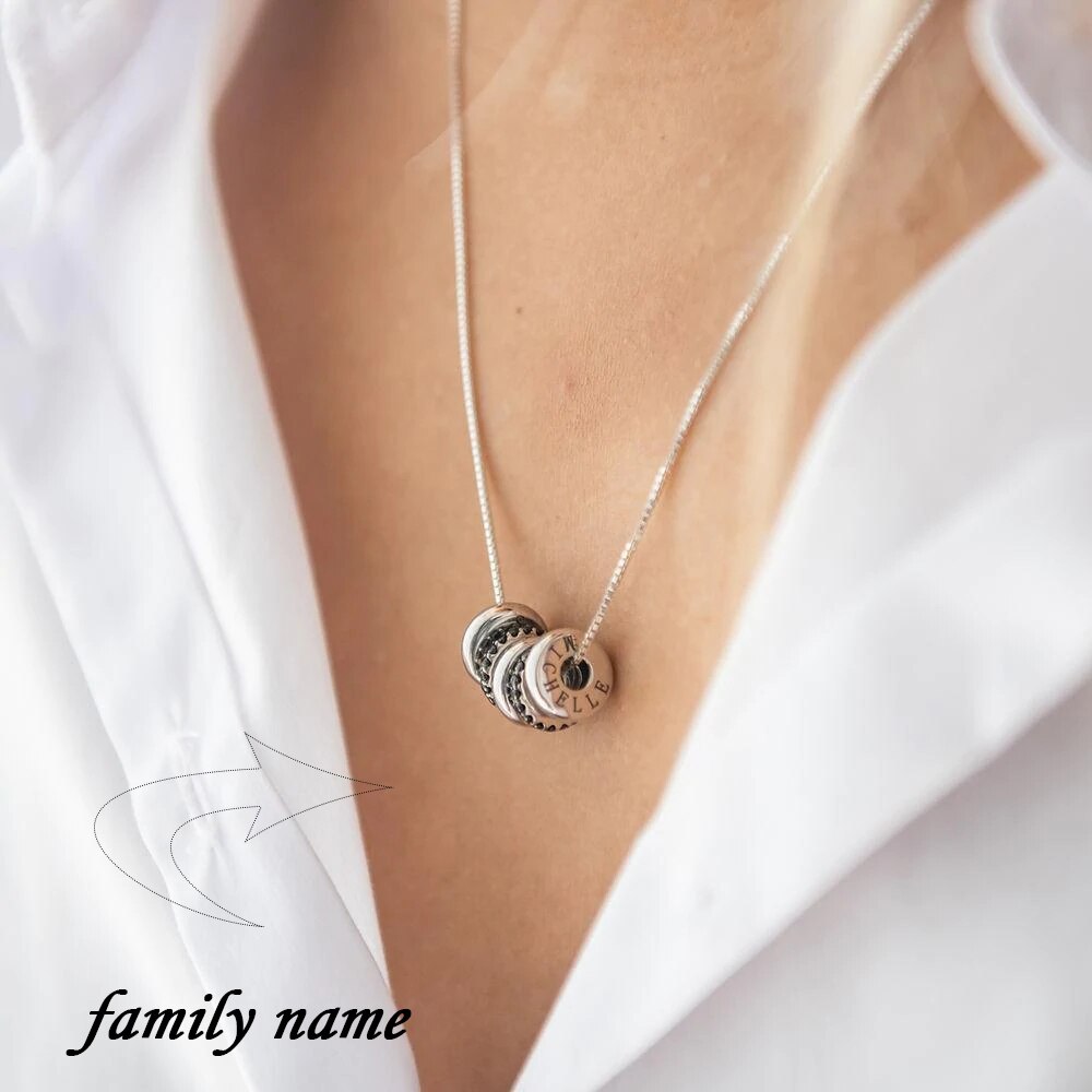 Custom Engraved Beads Necklace Personality Nameplate Family Gift - MERGE.DAY.1.FREESTYLE