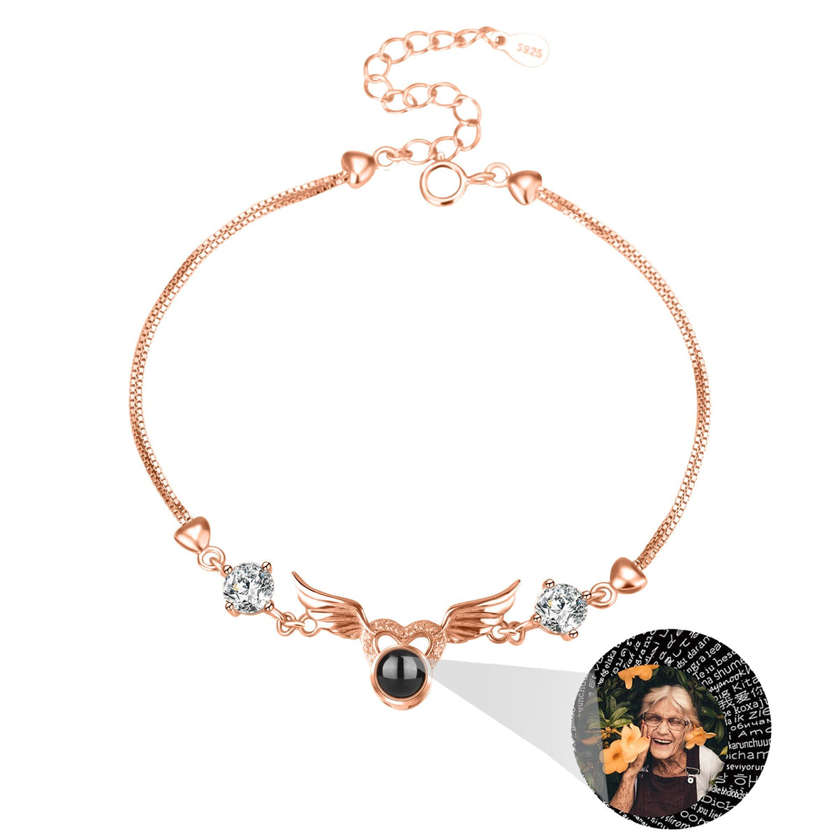 Personalized Photo name Projection Bracelet for Angle Wing Memory Bracelets - MERGE.DAY.1.FREESTYLE