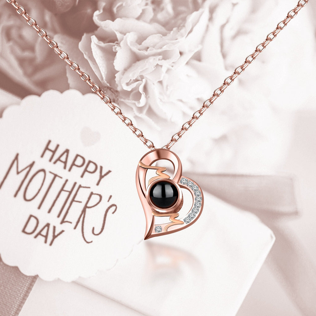 Heart Projection Necklace Personalized Photo MOM Pendant - MERGE.DAY.1.FREESTYLE