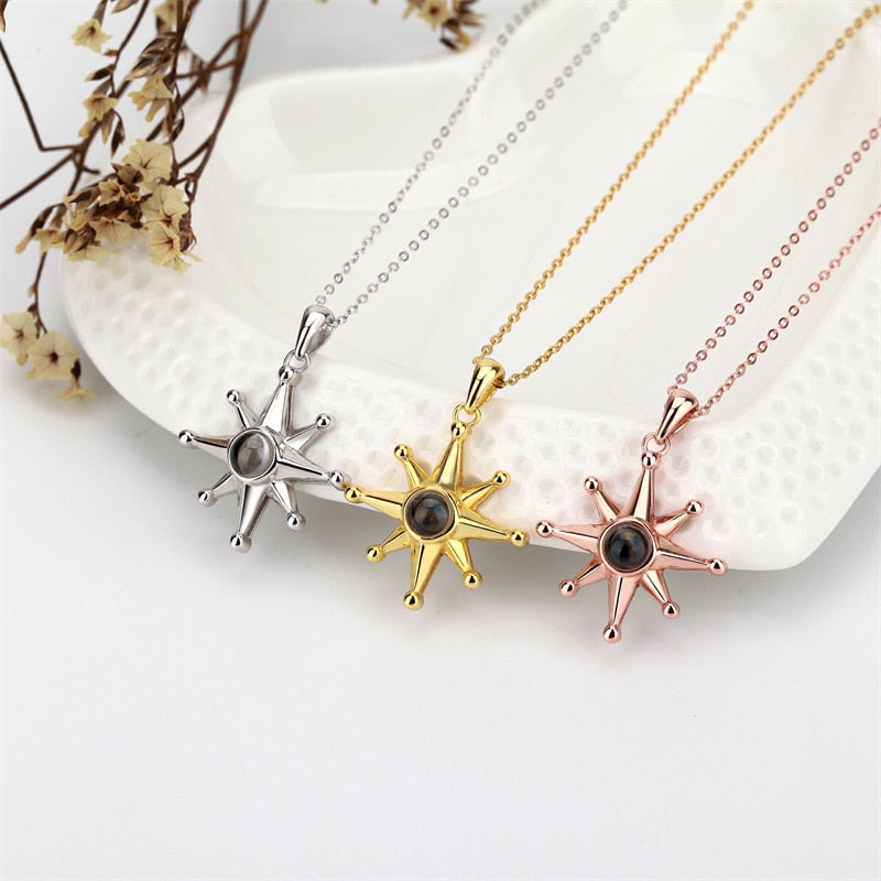 Custom Photo Necklace Flower Pendant Personalized Projection Jewelry - MERGE.DAY.1.FREESTYLE