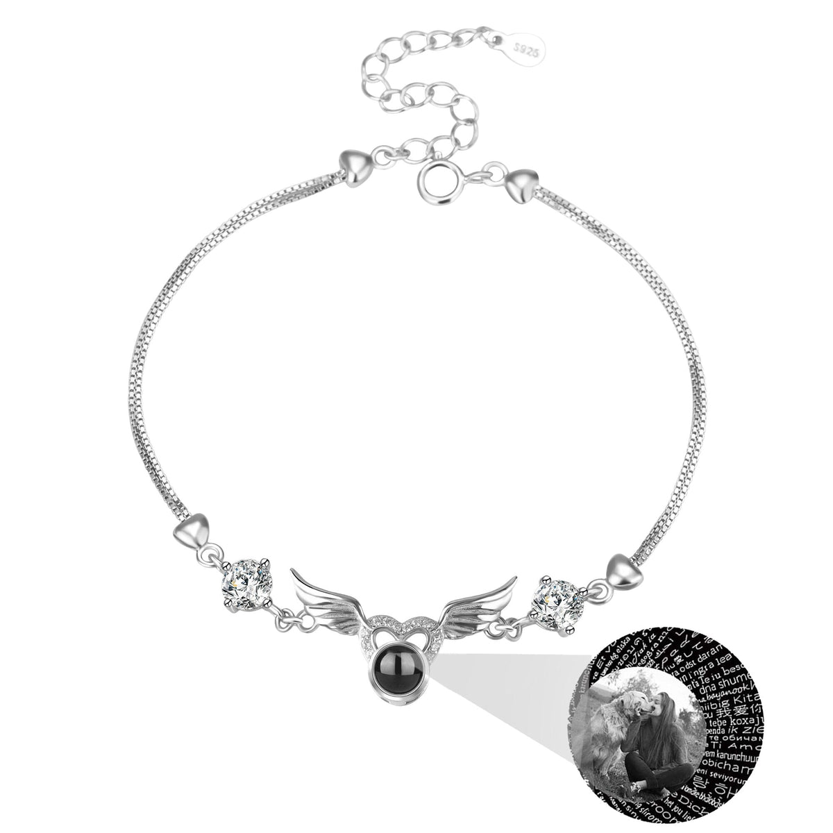 Personalized Photo name Projection Bracelet for Angle Wing Memory Bracelets - MERGE.DAY.1.FREESTYLE