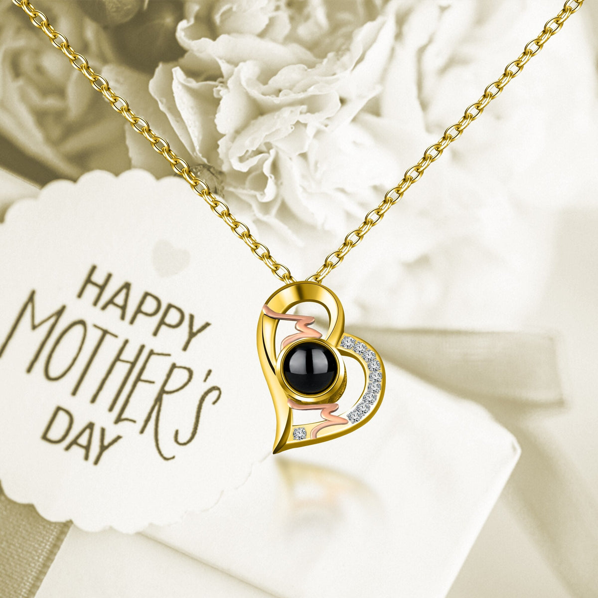 Heart Projection Necklace Personalized Photo MOM Pendant - MERGE.DAY.1.FREESTYLE